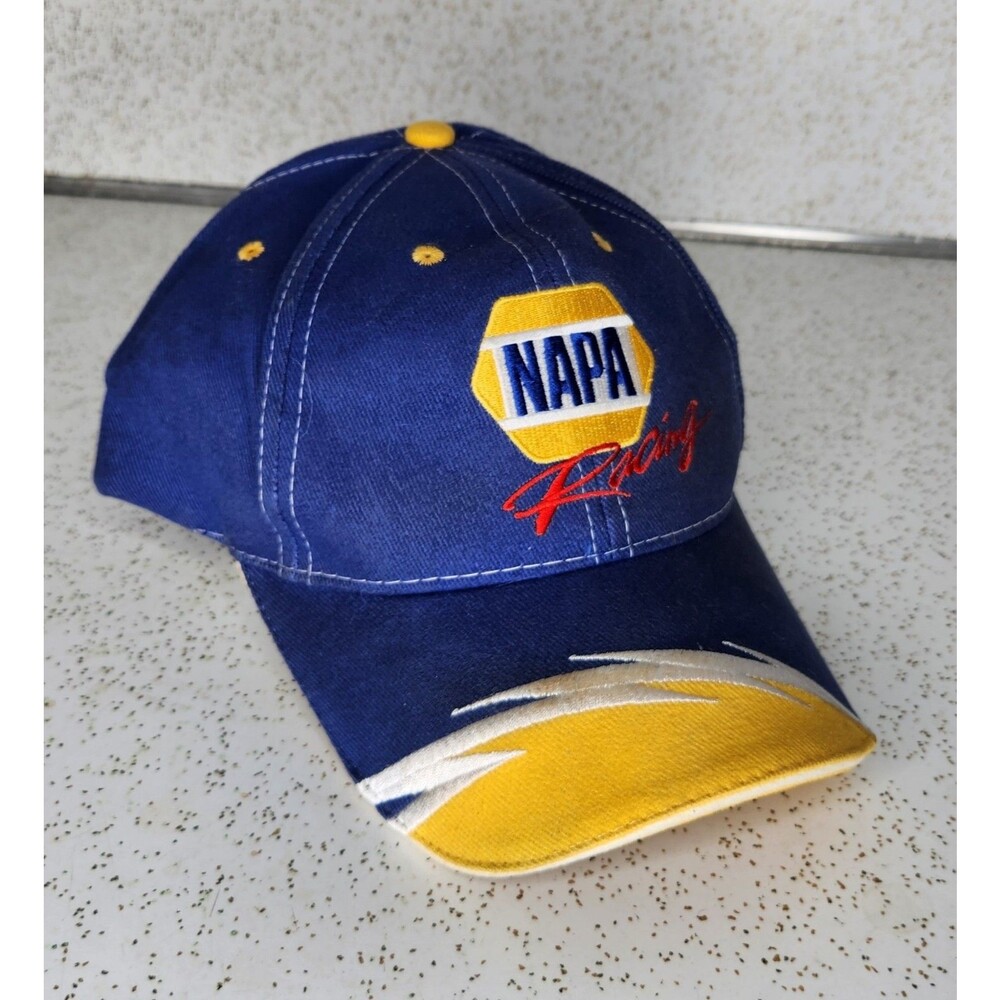 NAPA Racing #15 Michael Waltrip Nascar Blue Yellow Strapback Baseball Hat Cap